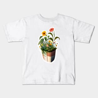 Beautiful house plants in pots, indoor plant Kids T-Shirt